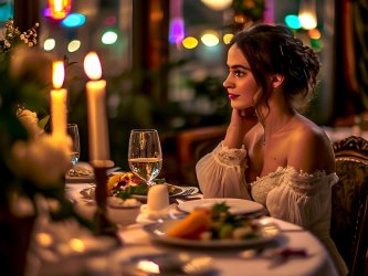 Романтика в ресторане «Terrassa» в Санкт-Петербурге с эскорт моделью.