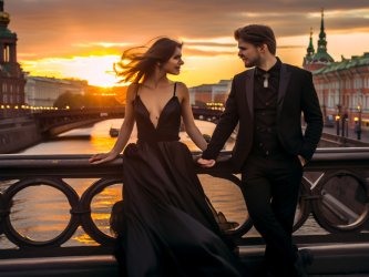Петербург: свидание на мосте с видом на закат