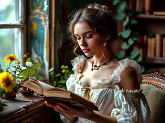 Спутница для чтения стихов в старом книжном переулке Москвы