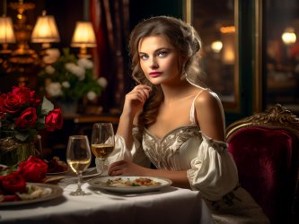 Романтика, уют, комфорт: Эскорт-услуги наужине в ресторане Москвы «Русский Ампир» с моделью