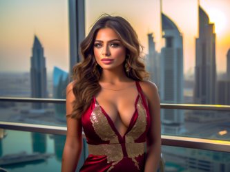 Эскорт-модель для роскошных вечеринок на эксклюзивные rooftop-вечеринки Дубая с панорамой