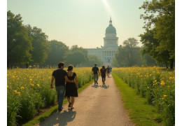 Марсово поле и Летний сад в компании эскорт модели