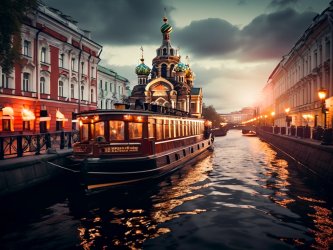 Петербург: прогулка на ретро-пароходе по каналам